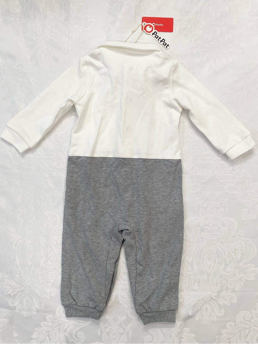Baby Boys Gender Neutral Long Sleeve Button Bow Tie Romper Jumpsuit, Size 9-12M - Picture 16 of 16